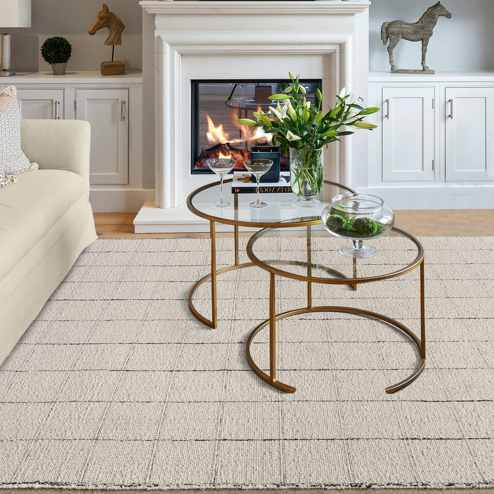 Windowpane Handwoven Wool Rug