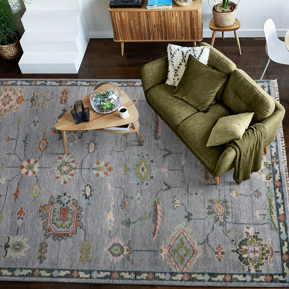Bluestone Hand-Knotted Wool Rug
