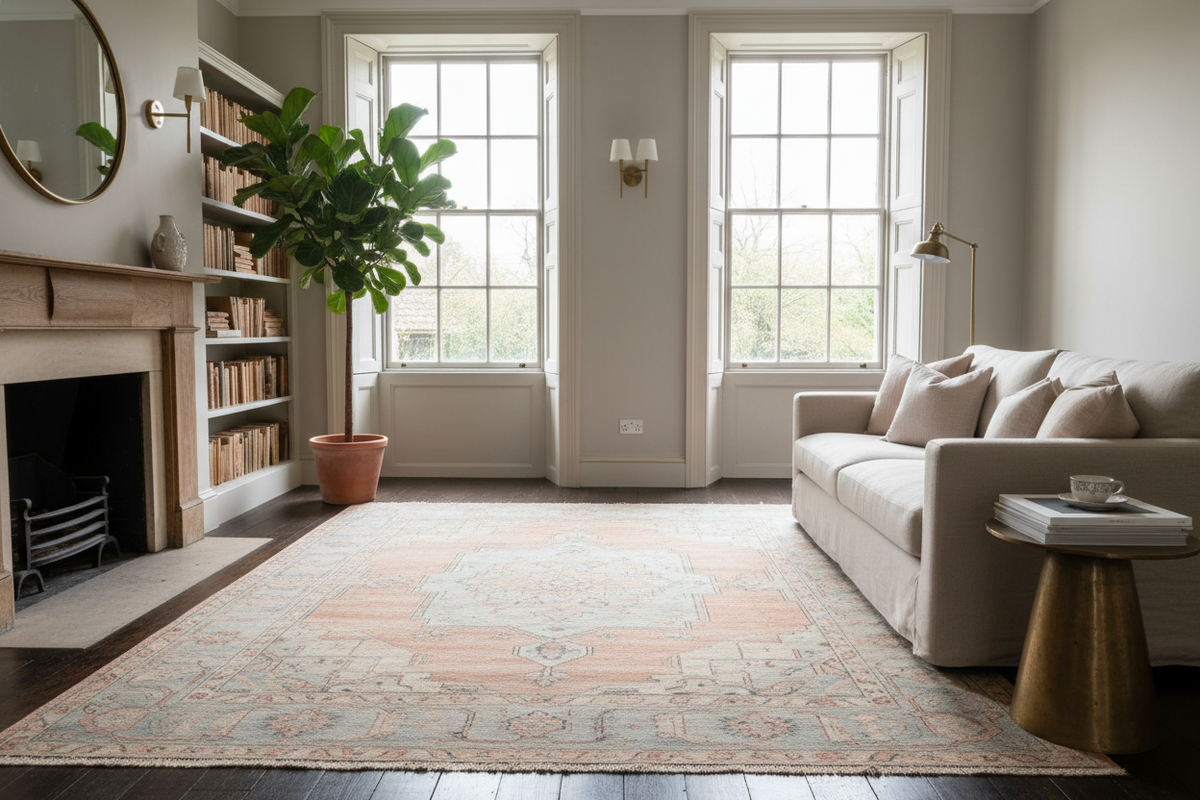 How to Style an Oushak-Style Rug in a British Home