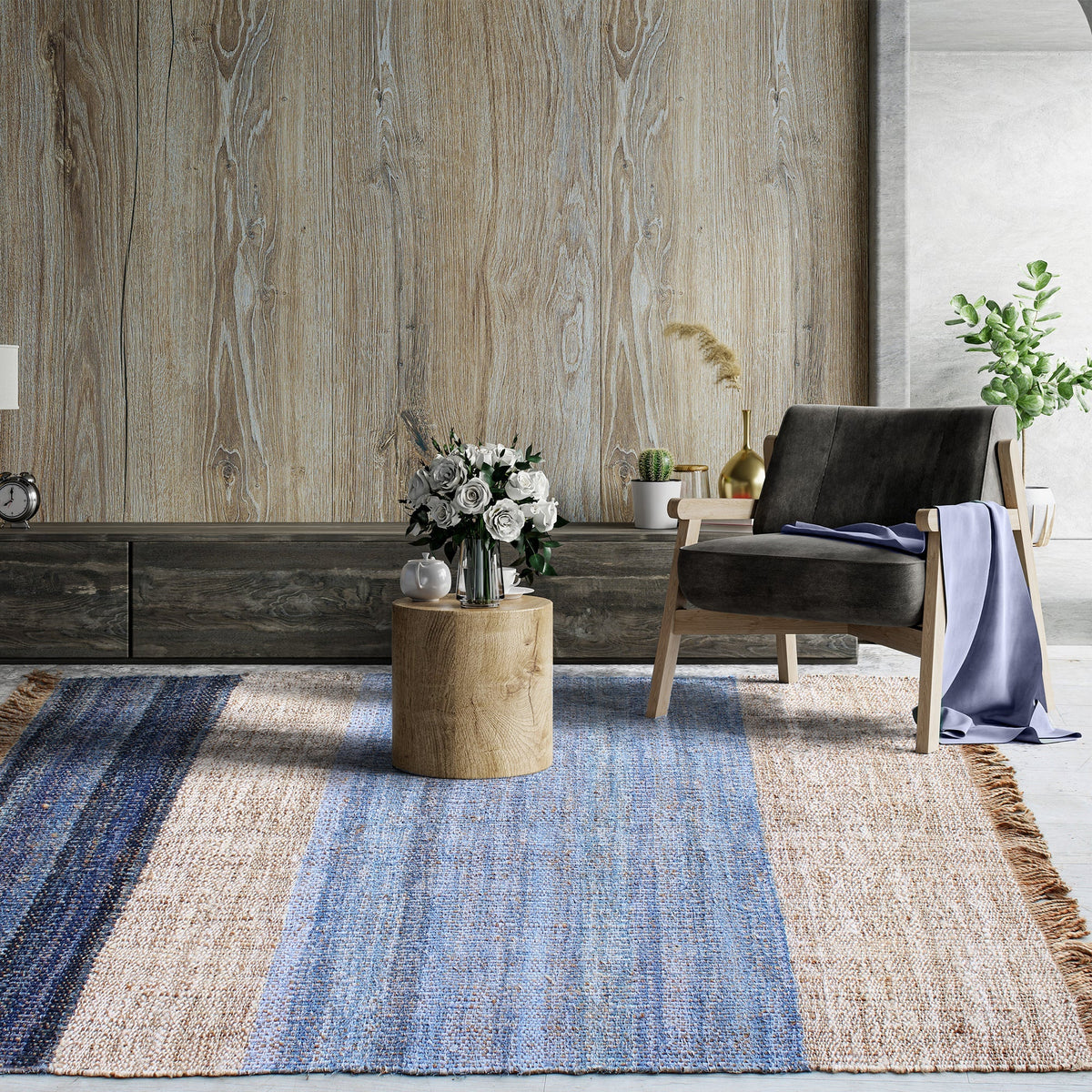 Brook Flatweave Hemp & Denim Rug