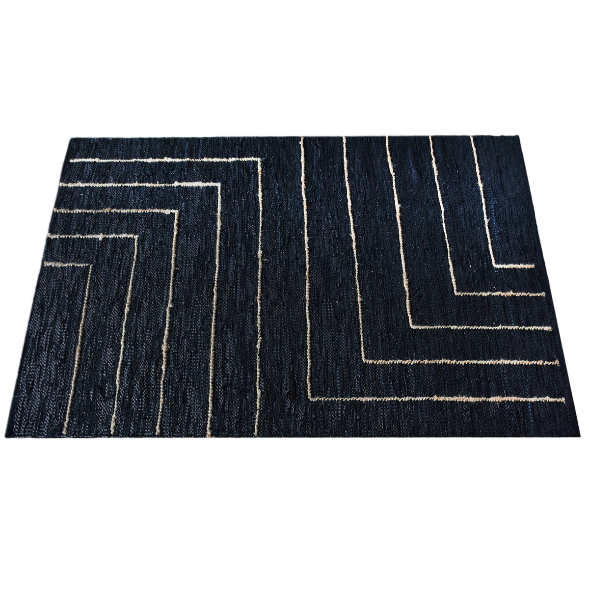 Starlight Handwoven Hemp & Leather Rug