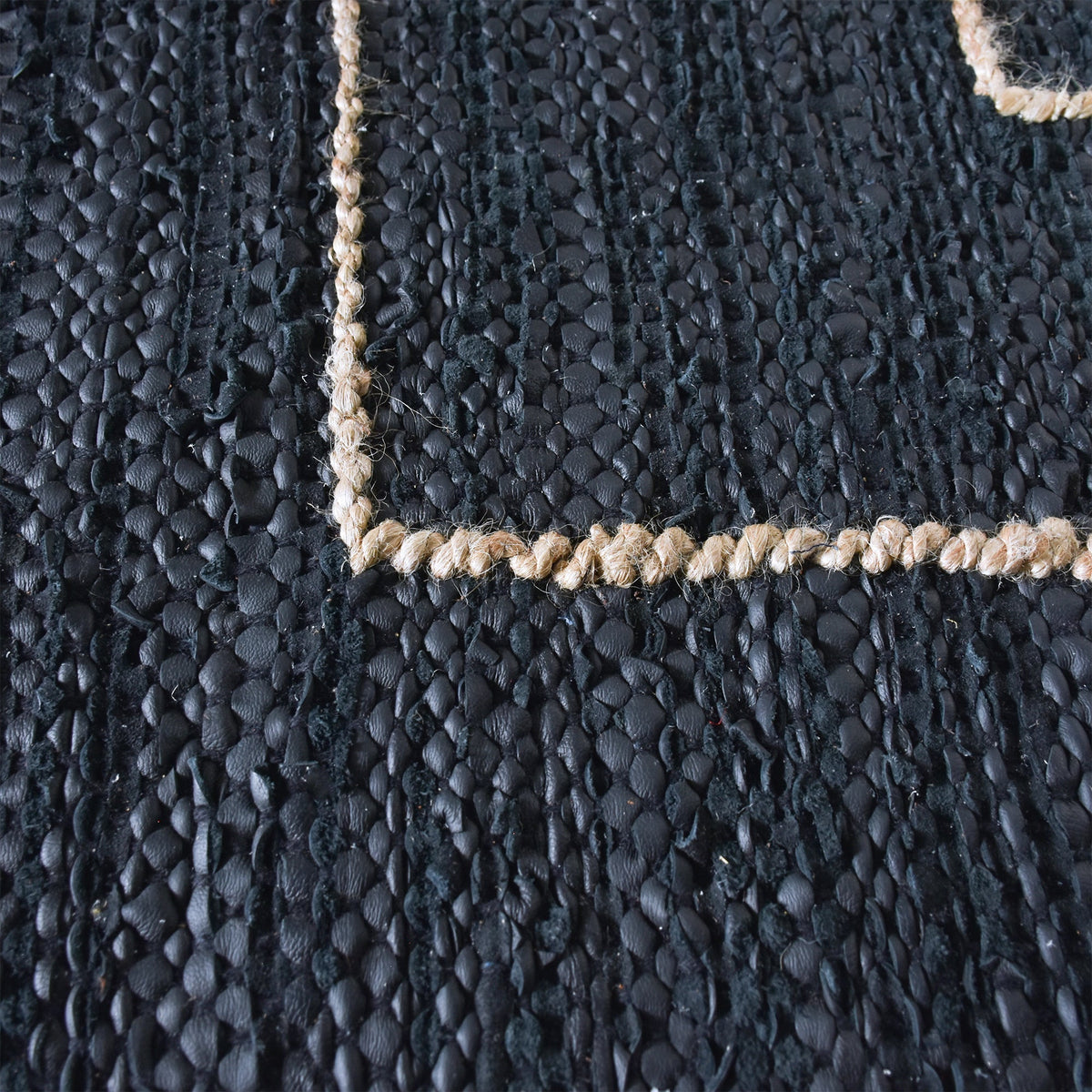 Starlight Handwoven Hemp & Leather Rug