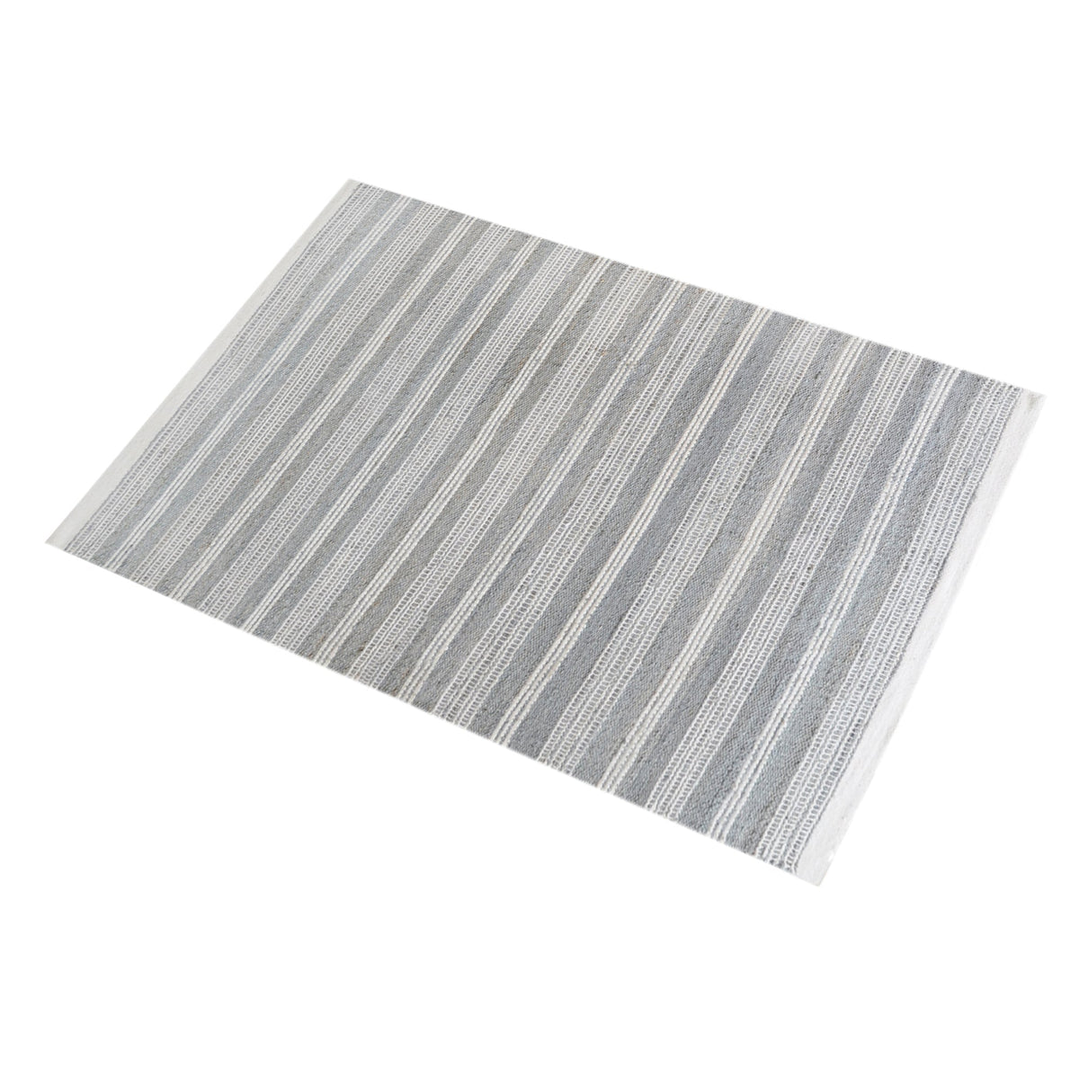 Pinstripe Handwoven Hemp & Wool Rug