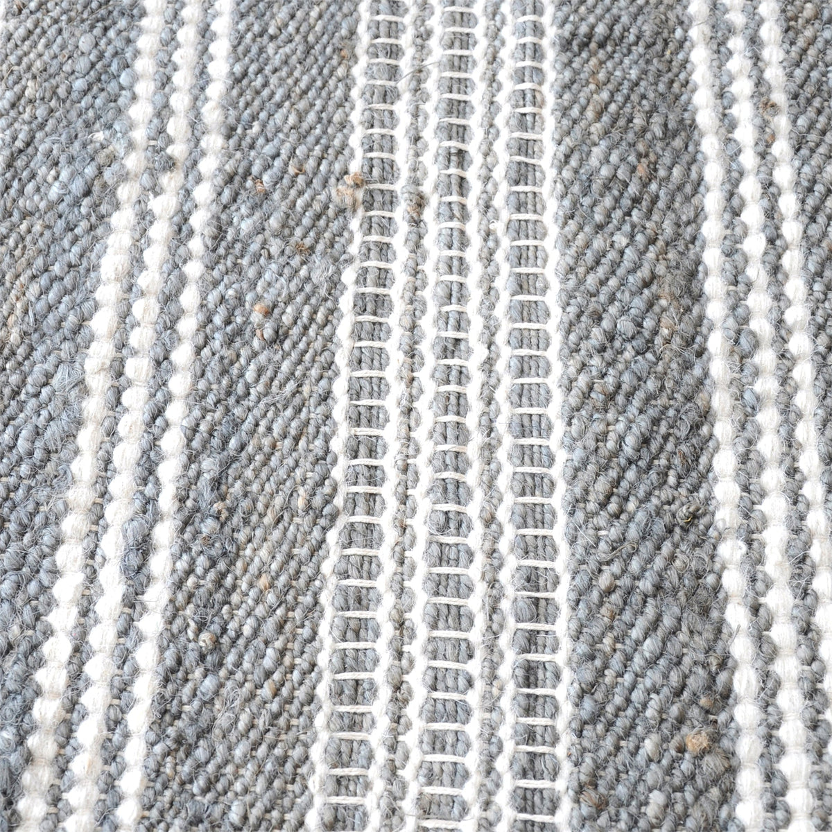 Pinstripe Handwoven Hemp & Wool Rug
