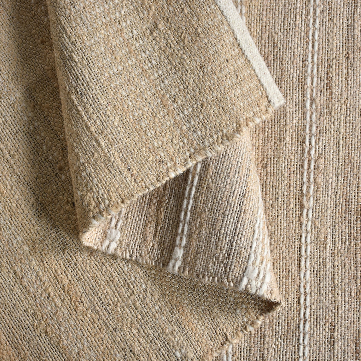 Flax Handwoven Wool & Jute Rug