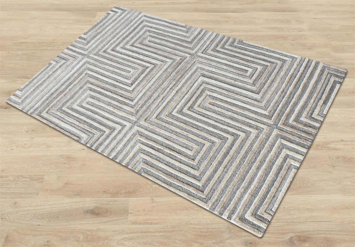 Labyrinth Hand-Tufted Wool Rug