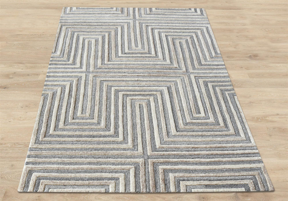Labyrinth Hand-Tufted Wool Rug