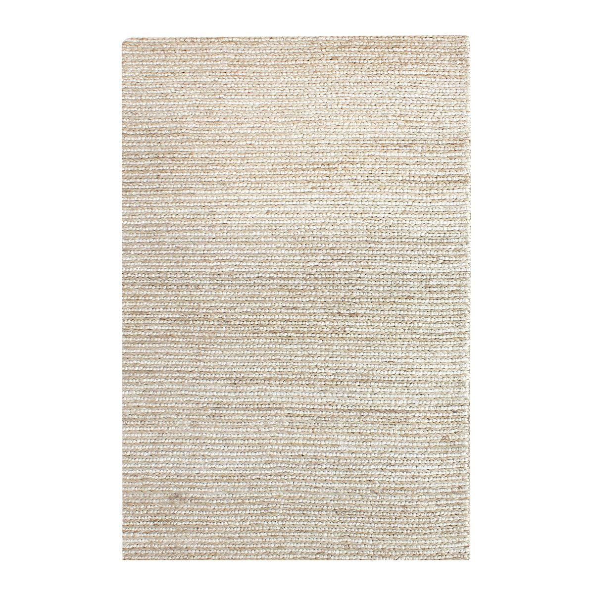 Kai handwoven hemp rug in natural with a sage cast and a tight chunky weave, in a living room