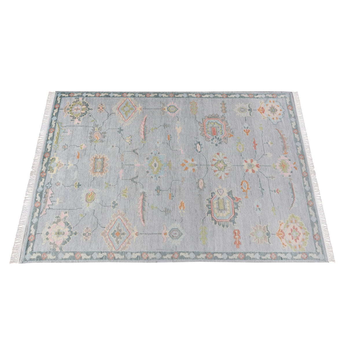 Bluestone Hand-Knotted Wool Rug
