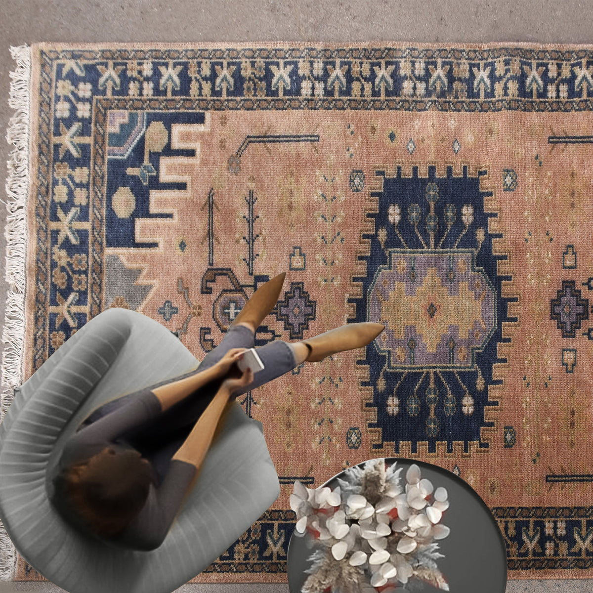 Garnet Hand-Knotted Wool Rug