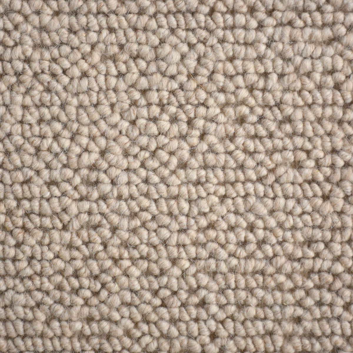 Hopsack flatweave wool rug in light beige with a nubby popcorn weave, in a living room