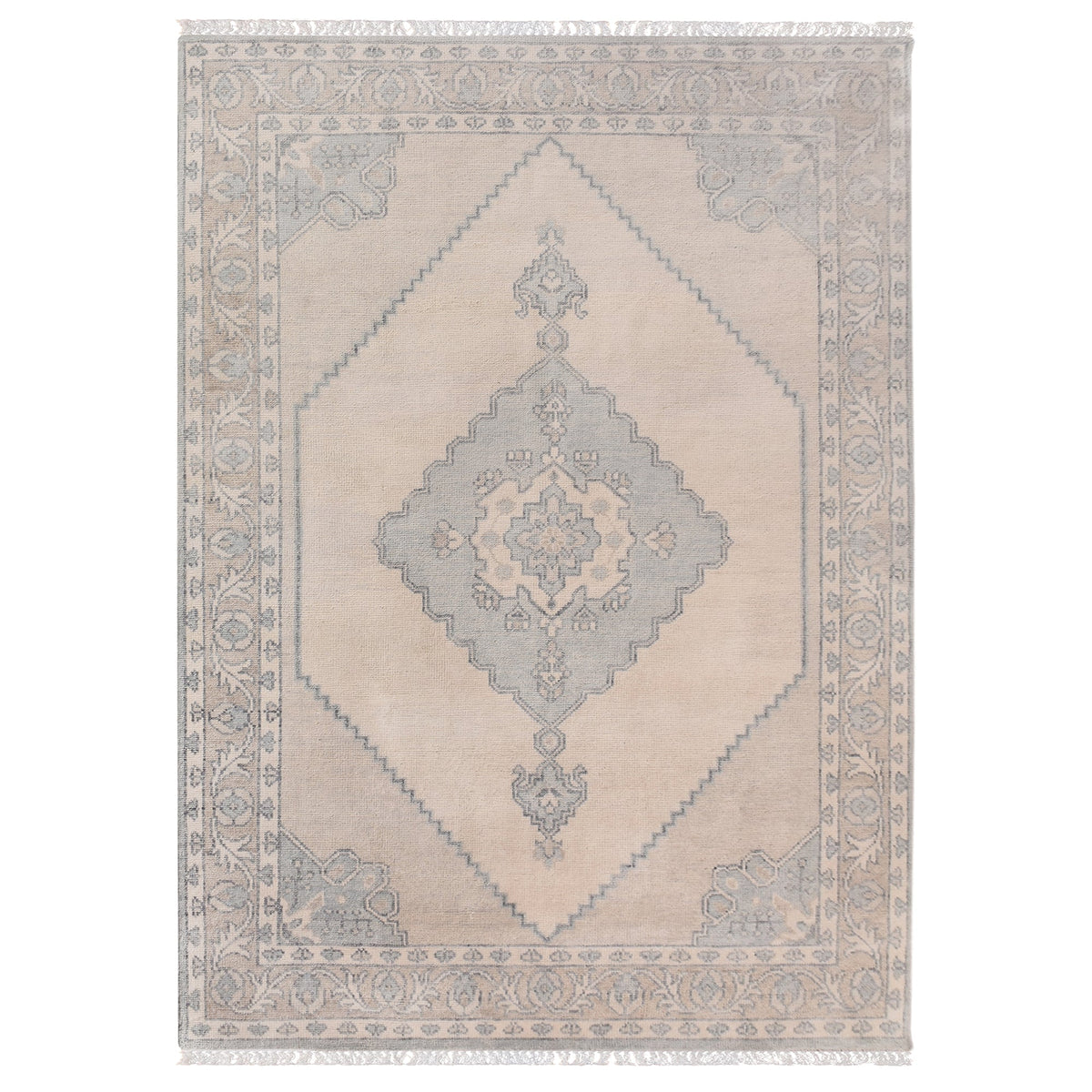 Porcelain Hand-Knotted Wool Rug
