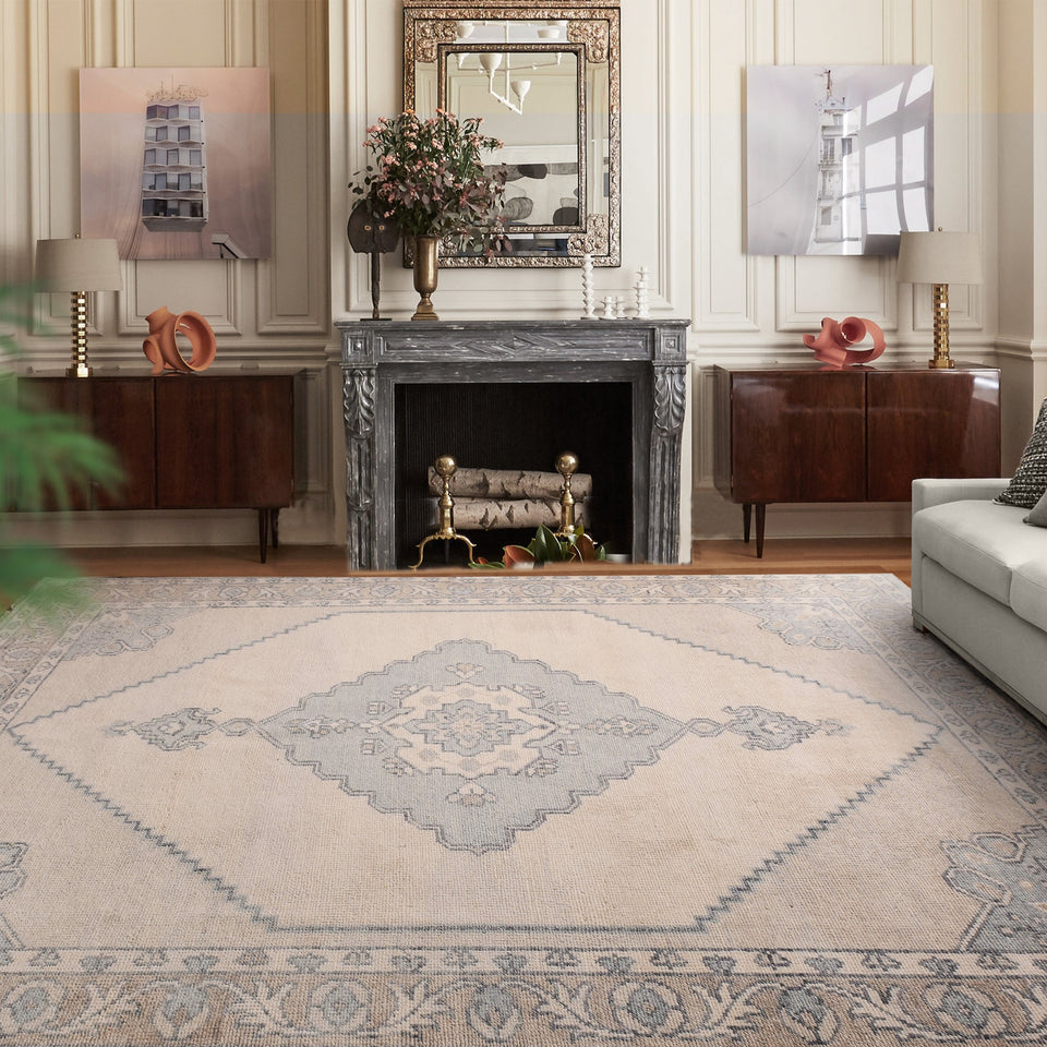 Porcelain Hand-Knotted Wool Rug