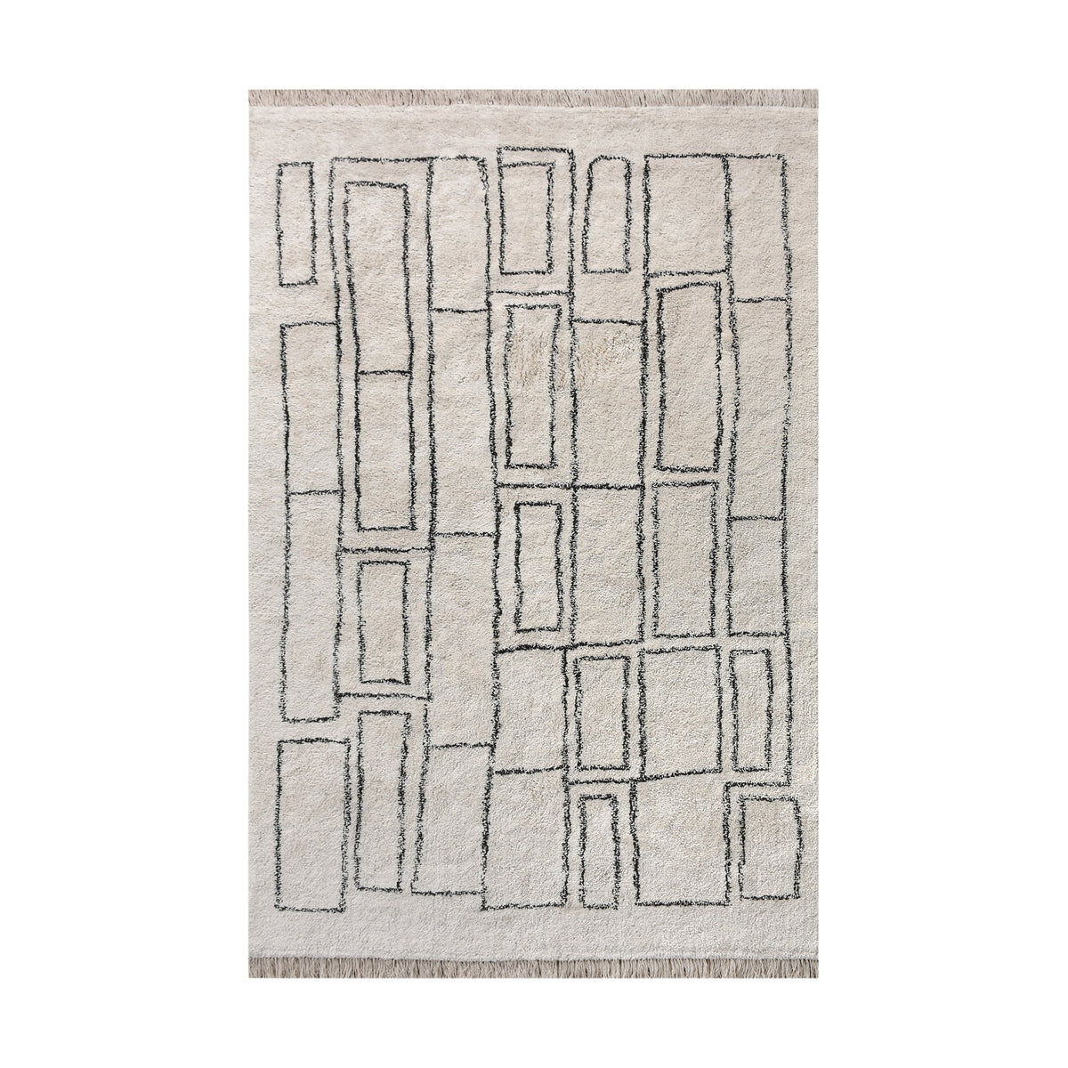 Brickwork Tufted Cotton Rug