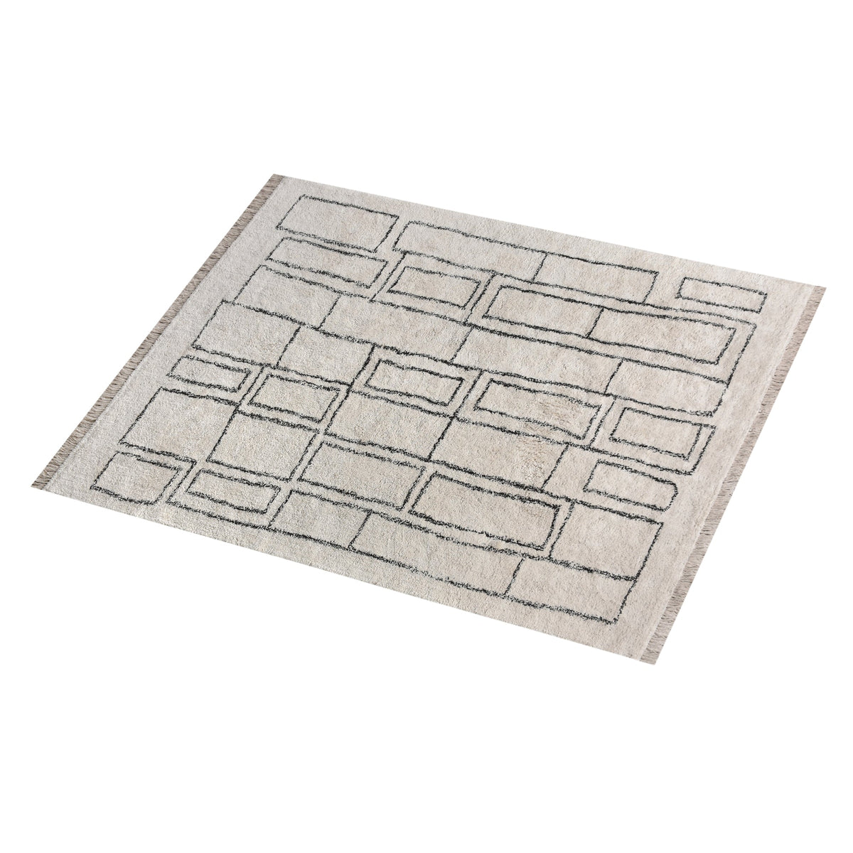 Brickwork Tufted Cotton Rug