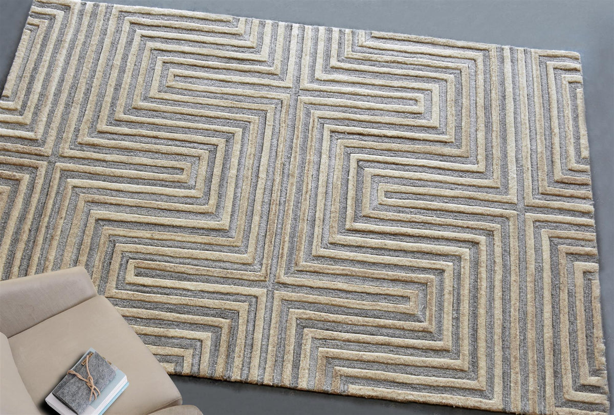 Labyrinth Hand-Tufted Wool Rug
