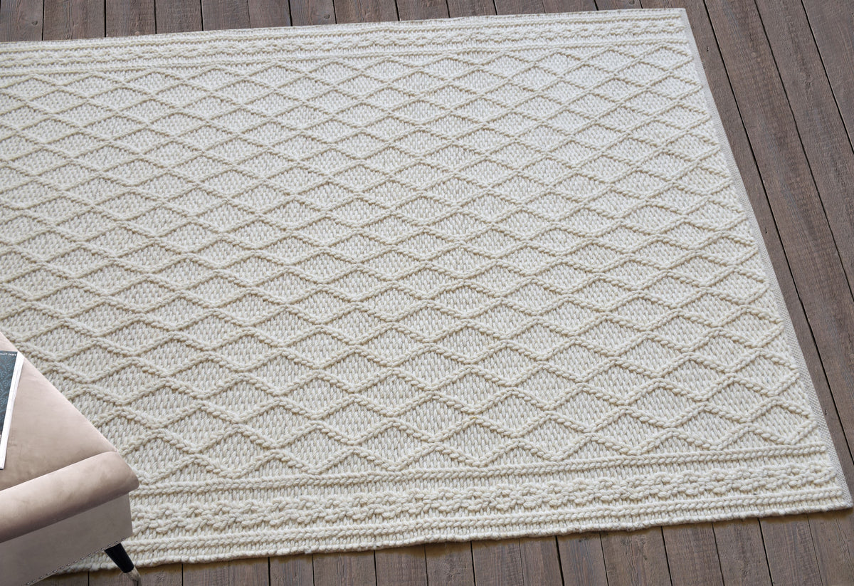 Cable Handwoven Wool Rug