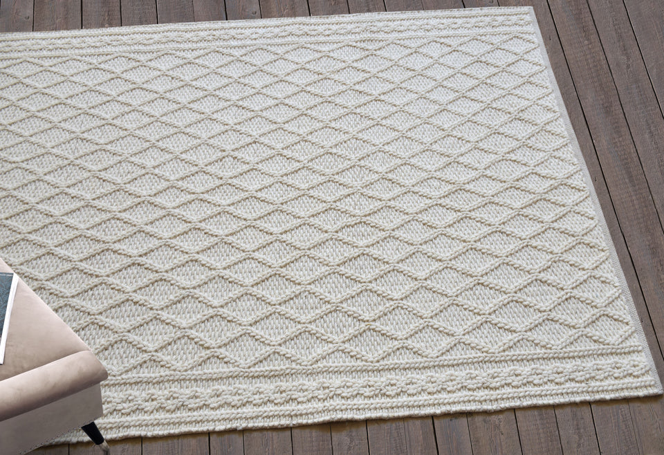 Cable Handwoven Wool Rug